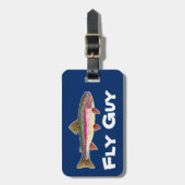 Fliegenfischerei Fliegenfischer Regenbogenforelle Gepäckanhänger (Vorderseite vertikal)