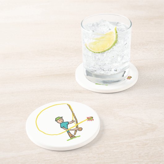 Fliegenfischerei Getränkeuntersetzer (Seite)