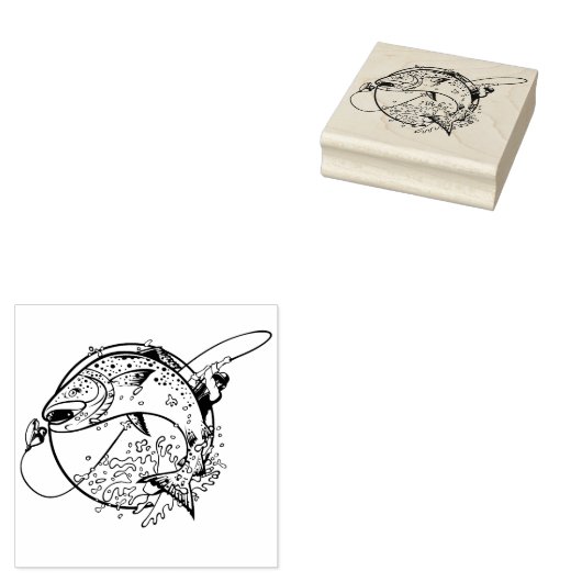 Fliegenfischerei Gummistempel (Stempel)