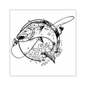 Fliegenfischerei Gummistempel (Prägung)