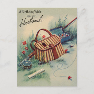 Fliegenfischerei | Husband Geburtstag Vintag Postkarte