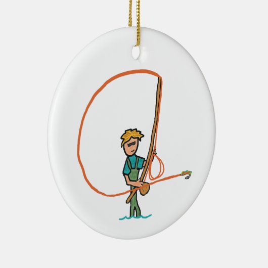 Fliegenfischerei Keramik Ornament (Rechts)