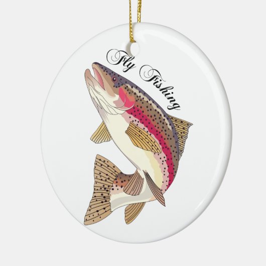 Fliegenfischerei Keramik Ornament (Links)