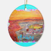 Fliegenfischerei Keramikornament (Links)