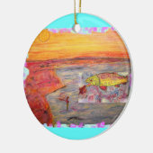 Fliegenfischerei Keramikornament (Links)