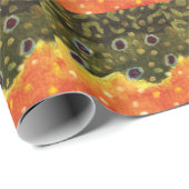 Fliegenfischerei mit Bachforellen Geschenkpapier (Rolleneckpunkt)