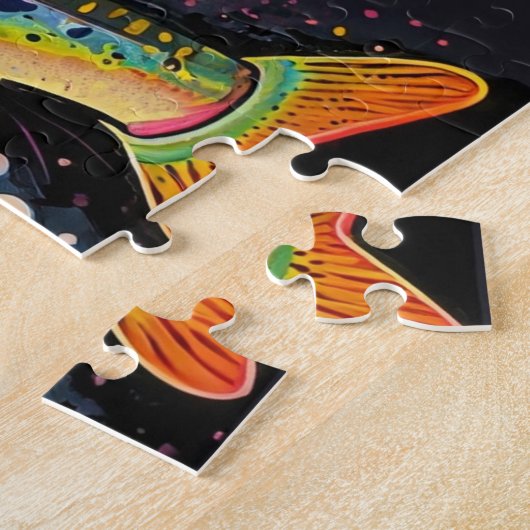 Fliegenfischerei mit Regenbogenforelle Puzzle (Seite)