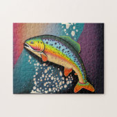 Fliegenfischerei mit Regenbogenforelle Puzzle (Horizontal)