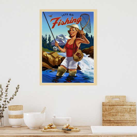 Fliegenfischerei Poster (Küche)