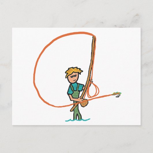 Fliegenfischerei Postkarte (Vorderseite)