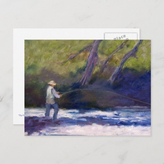 Fliegenfischerei Postkarte (Vorne/Hinten)