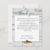 Fliegenfischerei Thema Hochzeit 3 Foto Collage Dankeskarte (Rückseite)