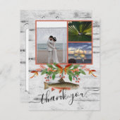 Fliegenfischerei Thema Hochzeit 3 Foto Collage Dankeskarte (Vorne/Hinten)