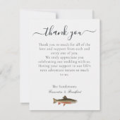 Fliegenfischerei Thema Hochzeit 3 Foto Collage Dankeskarte (Rückseite)