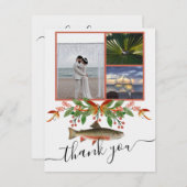 Fliegenfischerei Thema Hochzeit 3 Foto Collage Dankeskarte (Vorne/Hinten)