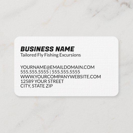 Fliegenfischerei Visitenkarte (Rückseite)