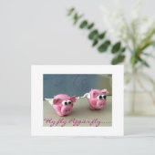 Fliegenfliegen Schweine fliegen..... Postkarte (Stehend Vorderseite)