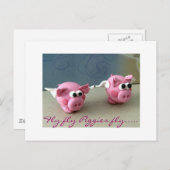 Fliegenfliegen Schweine fliegen..... Postkarte (Vorne/Hinten)