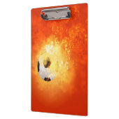Fliegenfußball mit Flammen Klemmbrett (Links)