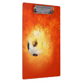Fliegenfußball mit Flammen Klemmbrett (Rechts)