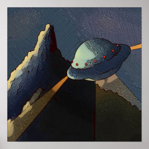 Fliegengebirgslandschaft Alien Poster