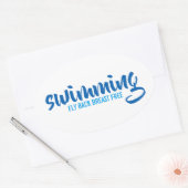 Fliegengeburtfreier typografischer Text Ovaler Aufkleber (Umschlag)