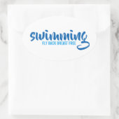 Fliegengeburtfreier typografischer Text Ovaler Aufkleber (Tasche)