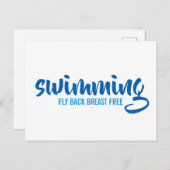 Fliegengeburtfreier typografischer Text Postkarte (Vorne/Hinten)