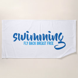 Fliegengeburtfreier typografischer Text Strandtuch