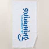 Fliegengeburtfreier typografischer Text Strandtuch (Vorderseite)