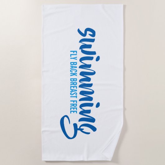 Fliegengeburtfreier typografischer Text Strandtuch (Vorderseite)