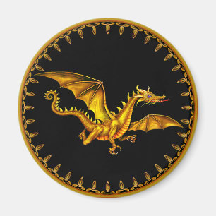 Fliegengolddrache auf Schwarzem Magnet