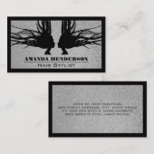 Fliegenhair | GLITZER | Schwarze Grenze Visitenkarte (Vorne/Hinten)