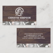 Fliegenhair | STYLIST | Holzmetall Visitenkarte (Vorne/Hinten)