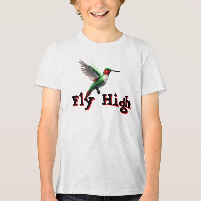 Fliegenhoch Hummingbird Tri-Blend Shirt (Vorderseite)
