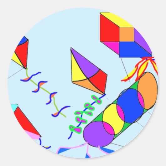 Fliegenkite Runder Aufkleber (Vorderseite)