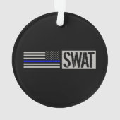 FLIEGENKLATSCHE - dünnes Blue Line kennzeichnen Ornament (Rückseite)