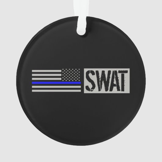 FLIEGENKLATSCHE - dünnes Blue Line kennzeichnen Ornament (Rückseite)