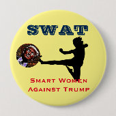 FLIEGENKLATSCHE: Intelligente Frauen gegen Trumpf Button (Vorderseite)