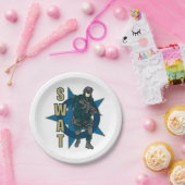 FLIEGENKLATSCHE Polizeibeamte Pappteller (Party)