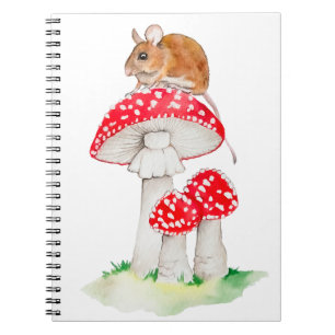 Fliegenmaus, Aquarell-T - Shirt Notizblock
