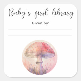 Fliegenpilz - Baby's erste Bibliothek Quadratischer Aufkleber