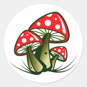 Fliegenpilze toadstools runder aufkleber