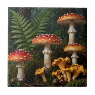 Fliegenpilze Wald Botanisch Fliese