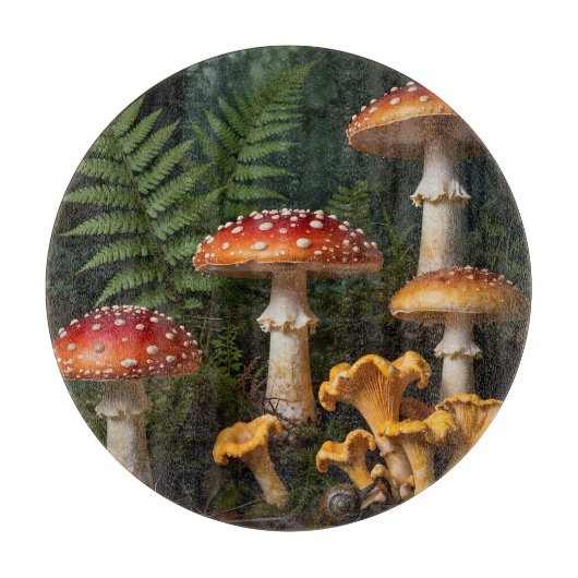 Fliegenpilze Wald Botanisch Schneidebrett (Vorderseite)