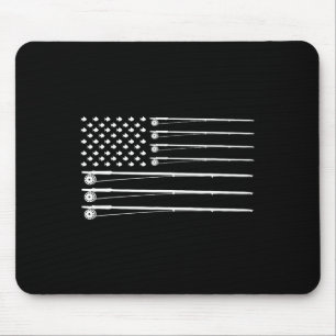 Fliegenruten-Angeln Amerikanische Flagge Mousepad