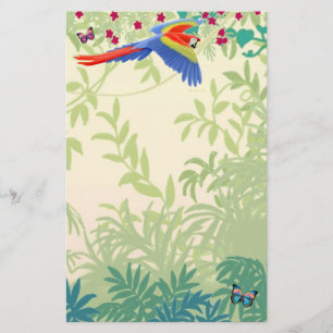 FliegenScharlachrot Macaw-im Regenwald-Briefpapier Briefpapier