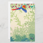 FliegenScharlachrot Macaw-im Regenwald-Briefpapier Briefpapier (Vorne/Hinten)
