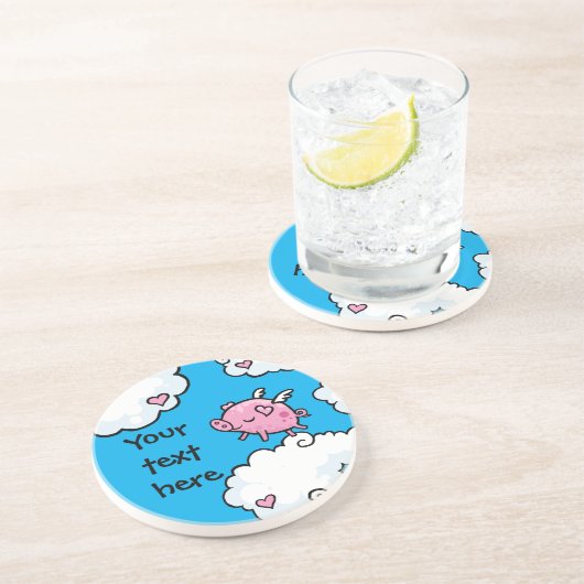 Fliegenschwein auf sandstein untersetzer (Seite)