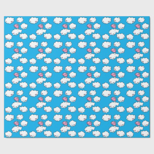 Fliegenschwein, das Musterpapier wiederholt Geschenkpapier (Saum)